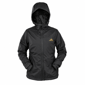 24k Black Reign jacket, front view — colorway visualization based on the Bluseum product photo and gold logo references